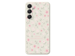 Capa Traseira De Tpu Com Borda Reta E Estampa Floral Pequena Para Samsung Galaxy A16 5g 4g, Bege