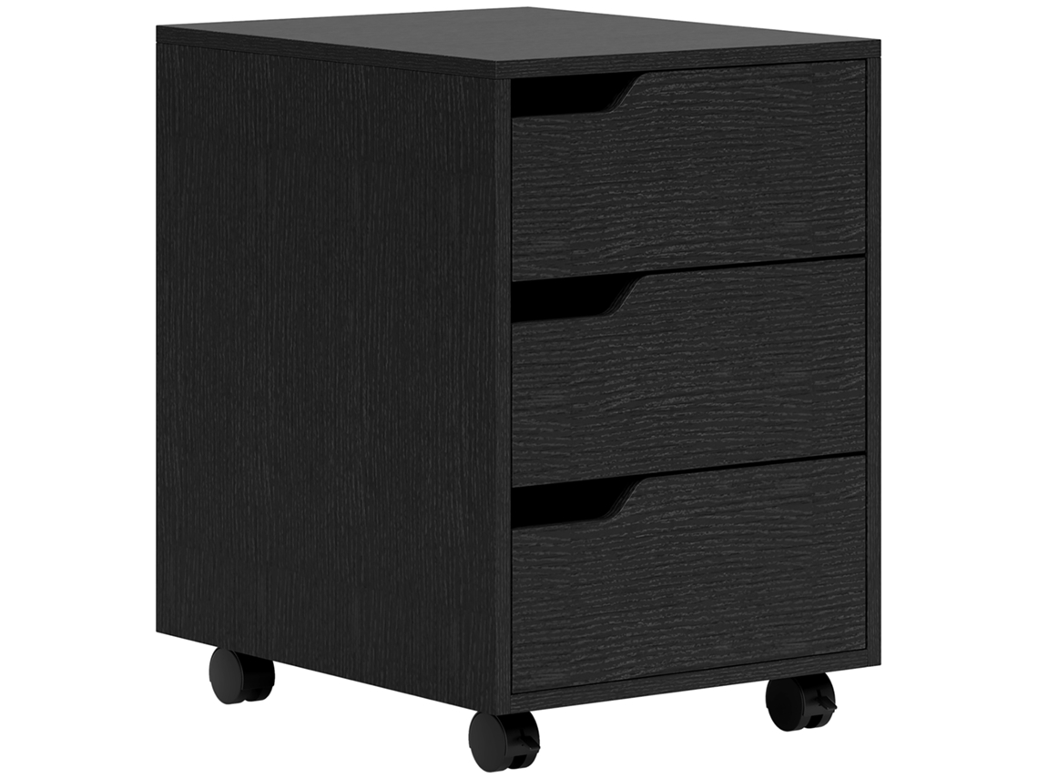 Bloco de Gavetas Mdf e Melamina de Madeira Cor Preto 40x50x57,5 cm Homcom