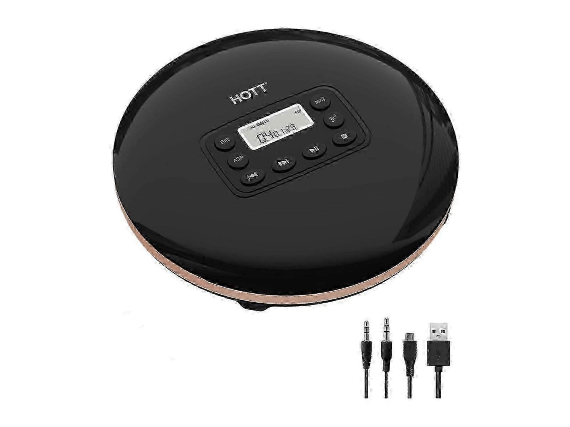 Leitor de Cd Portátil com Bluetooth, Proteção Antichoque e Fones de Ouvido Estéreo para Carro, Casa e Viagens. TAISHENGDA