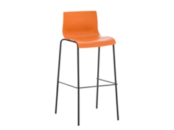 Banco de bar Hover estrutura de plástico com 4 pernas laranja/preto CLP