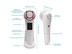 Massajador Facial Máquina De Beleza Facial Para Terapia De Luz Rf De 3 Led Vibração Ultrassónica Para Remoção De Rugas Aperto Da Pele Ems Yizhood
