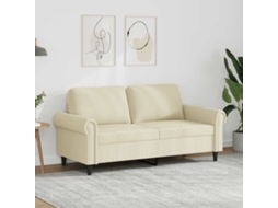 Vidaxl Sofá De 2 Lugares 140 Cm Couro Artificial Cor Creme