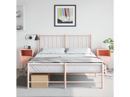 Vidaxl Mesas De Cabeceira 2 Pcs 36x39x60,5 Cm Aço Rosa