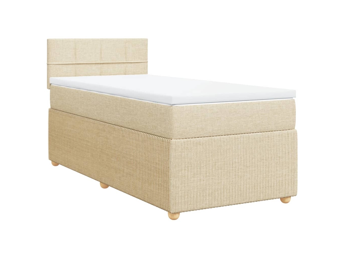 Cama com Molas/colchão 80x200 Cm Tecido Cor Crème MAISON EXCLUSIVE