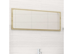 Vidaxl Espelho De Casa De Banho 90x1,5x37 Cm Contraplacado Carvalho
