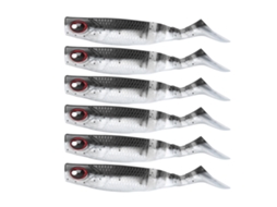 Lure Soft Bait, Bionic Fish Lure, Simulated Dynamics, Two-color Soft Bait 80mm, 5.5g Paddle Tail Soft Bait 6 Pieces
