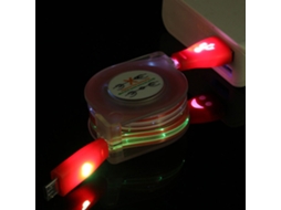 Cabo retrátil com rosto sorridente, USB, luz, 100cm EOOCOO