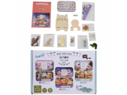 Primerox kit Casa de Bonecas de Madeira Diy com Luz Led Miniatura Presente de Natal Brinquedo para Crianças Q 011