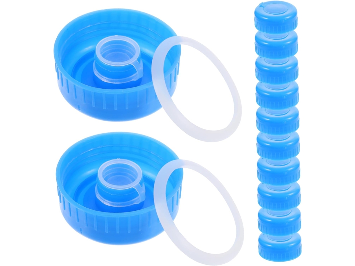 Conjunto De 12 Tampas De Rosca Para Garrafa De Água Pura, Tampas Anti Respingo, Pc Azul Conjunto De 12 Tampas De Rosca Para Garrafa De Gokoco