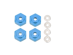 4pcs Adaptador Hexagonal De Roda Rc Em Liga De Alumínio Profissional Para Carros Rc 1/10 Azul Escuro