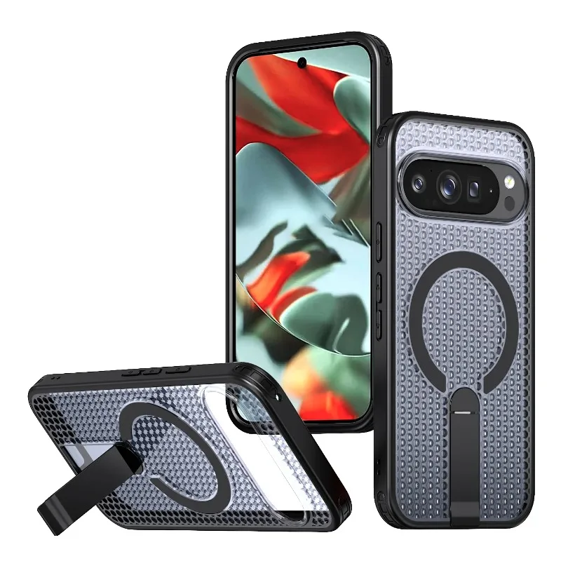 Capa De Celular Magnética Transparente Em Policarbonato (vinil Preto) Com Dissipação De Calor.