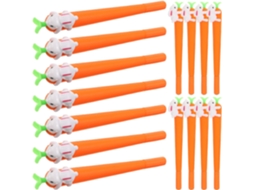 Conjunto De 15 Canetas Em Gel Formato Cenoura, 0,5 Mm, Com Corpo