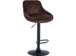 Banco de bar em veludo Lazio marrom/preto CLP