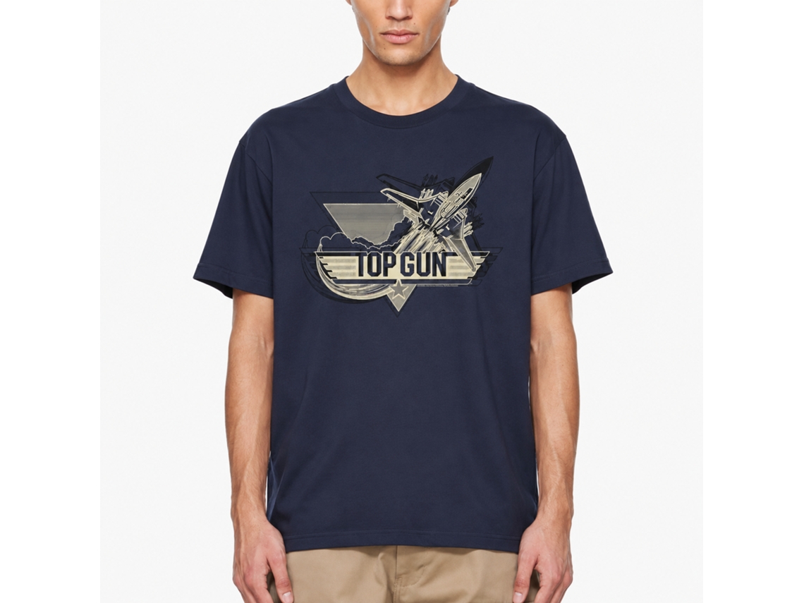 Rockinstone Top Gun Movie Plane Navy Adult T-shirt Size:m