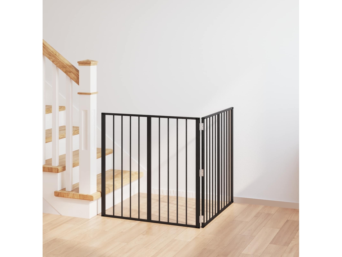 Vidaxl Portão Para Cachorros 2 Unid. Preto 80 X 80 Cm Aço Galvanizado