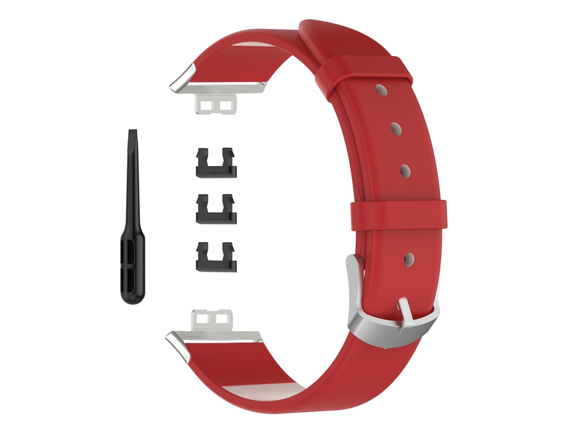 Correa de Cuero de Repuesto para Smartwatch Fit, Color Rojo.