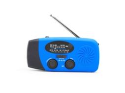 Rádio de Emergência, Bateria Portátil Multifuncional Solar com Manivela, Lanterna, SOS | AQUAFORGE
