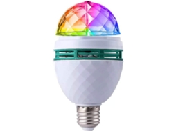 Luz Estroboscópica Led Giratória Multicolorida com Cristais, Base E27 BRILVIBERA