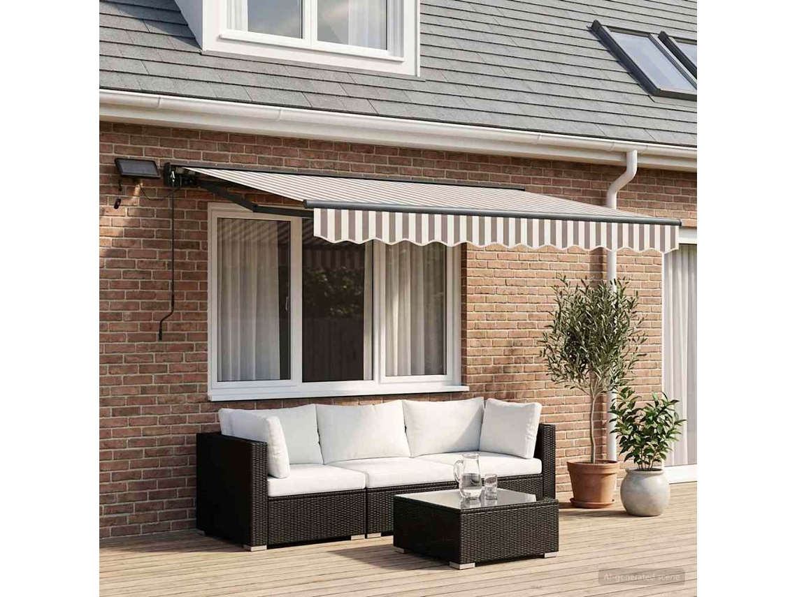 Vidaxl Estrutura De Toldo Manual Com Leds 3 X 2,5 M