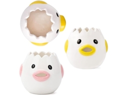 2026 separador de Huevo Cerámica Mini com Design de Pollito Separador de Claro e Gema Rosa e Amarelo