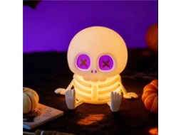 Luminária De Esqueleto Halloween, Abajur Silicone Macio Com 7 Cores