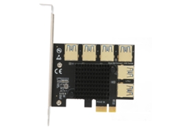 Placa Riser Pci E 1 Para 6 Dissipador De Calor De Circuito Integrado Conector Usb3.0 Dourado Splitter De Expansão Para Win Linux Dos