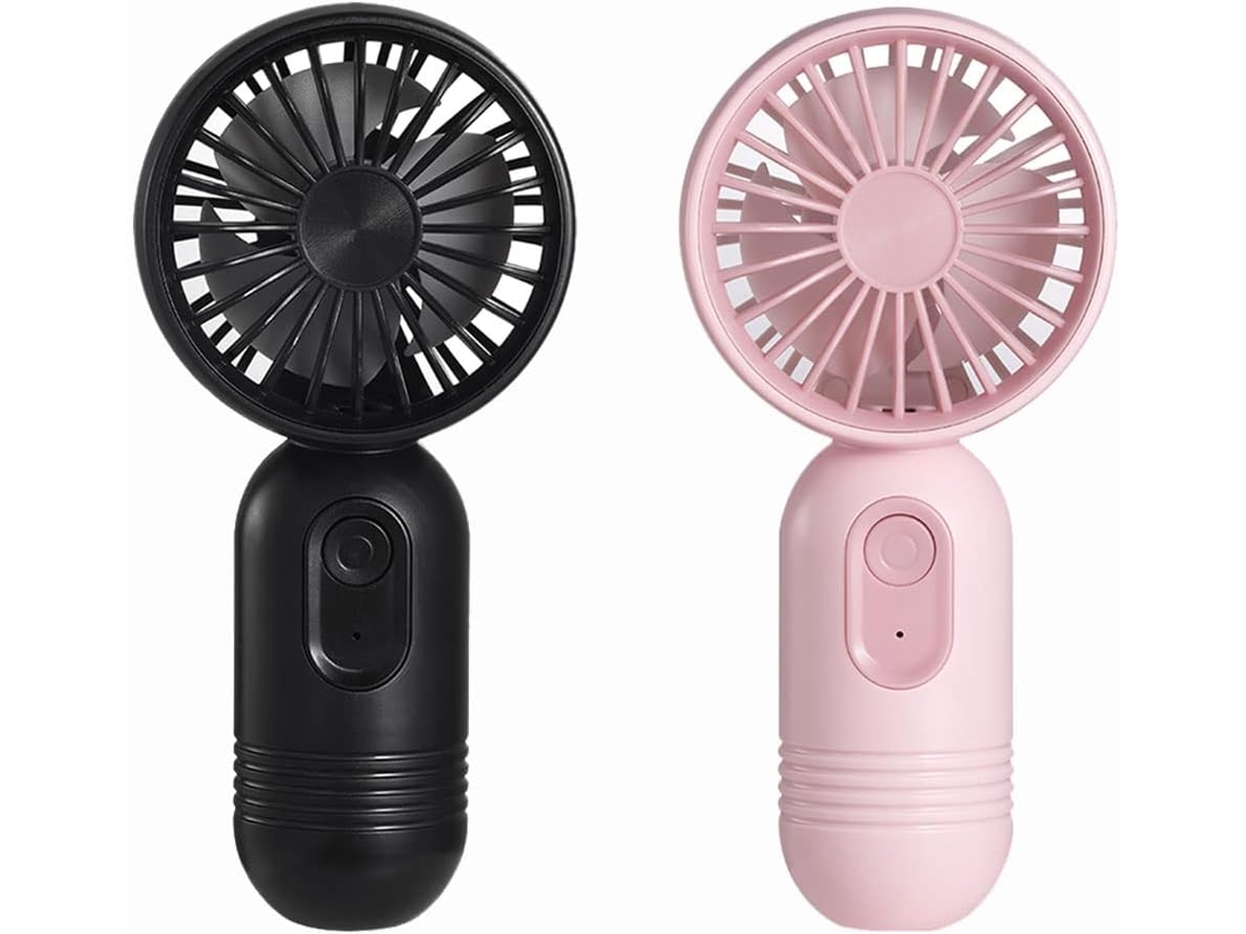 Mini Ventilador de Mão com 2 unidades, portátil, alimentado por bateria BRILVIBERA
