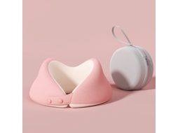 Manta de Memória e Viagem com Almofada Pescoço ZSANFS rosa com Caixa de Couro