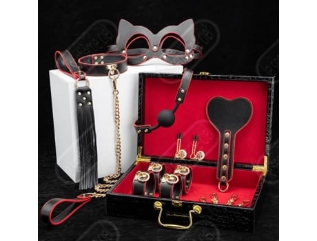 Lsc® Produtos Para Adultos Portáteis Em Couro Sexy Conjunto De 8 Peças Marido E Mulher Relações Sexuais Flerte C Chicote