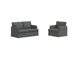 Maison Exclusive - Conjunto De Sofás 2 Unid. Cinza Escuro Tecido