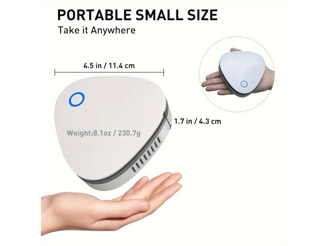 Mini Purificador De Ar Portátil Com Bateria Recarregável De 1800 Mah. Pickifyvayotoy