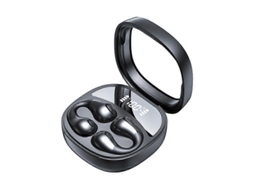 Fone de ouvido Bluetooth Hengrongshen Jr01 com cápsula transparente, gancho de orelha e visor digital inteligente