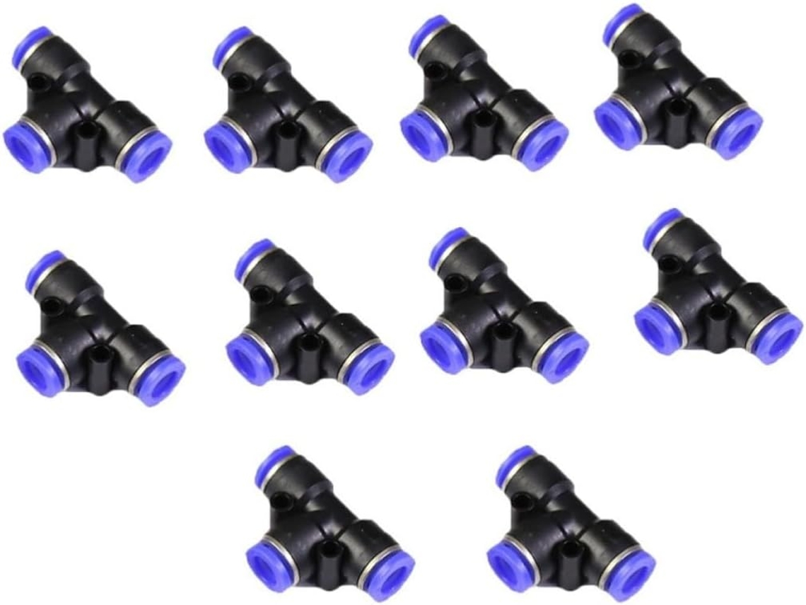 Conexão Rápida Em T Para Mangueira De Jardim 6 Mm, Plástico Preto, 10