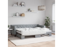 Vidaxl Sofá-cama Com Gavetão 80x200 Cm Tecido Cinzento-claro