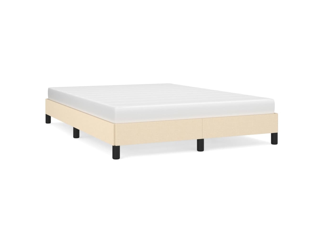 Bed Frame, Bed Frames Vidaxl Creme Tecido (140 X 190 Cm)