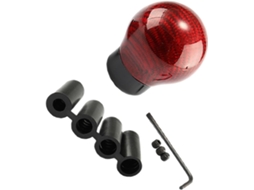 Elegante pomo de câmbio redondo em fibra de carbono com adaptador para para-brisa.
