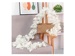 Guirlanda de Flores de Sakura Artificial 1.8m Branca Decoração