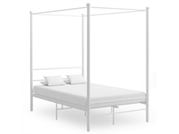 Bed Frame, Bed Frames Vidaxl Branco Metal (140 X 200 Cm)
