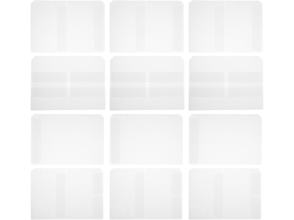 Pastas Organizadoras Kichouse Tamanho A5, Impermeáveis e Transparentes, em Pvc, 24 Unidades, 6 Furos, Reutilizáveis
