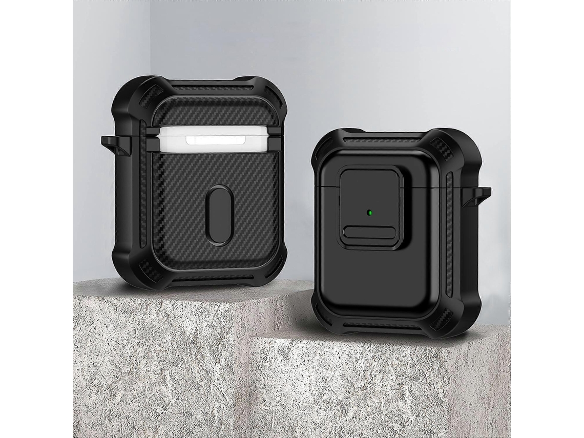 Camada protetora para fones de ouvido AirPods de 1/2 polegada em TPU + PC - à prova de choque com interruptor. GIECY