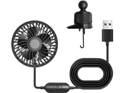 Ventilador Portátil Para Saída De Ar Carro, Alimentado Por Usb, 3