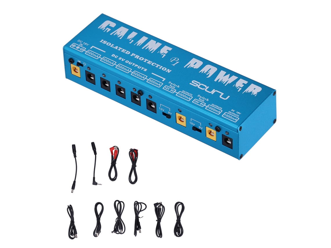 Fonte De Energia Isolada Para Pedais De Efeito Guitarra (100‑240v, Plugue Uk)