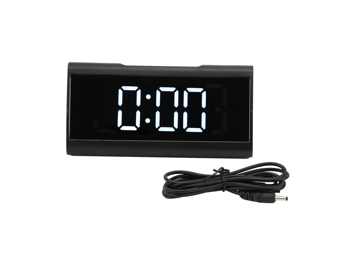 Relógio Digital De Espelho Led Silencioso Luminoso Preto Com Alarme E Cabo Usb Para Quarto Escola Lar