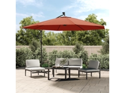 Vidaxl Guarda-sol De Jardim Cantilever C/ Luzes Led 350 Cm Terracotta