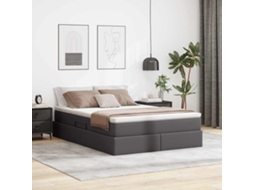 Vidaxl Cama Com Arrumação E Colchão Com Colchão Cinzeto 140 X 200 Cm