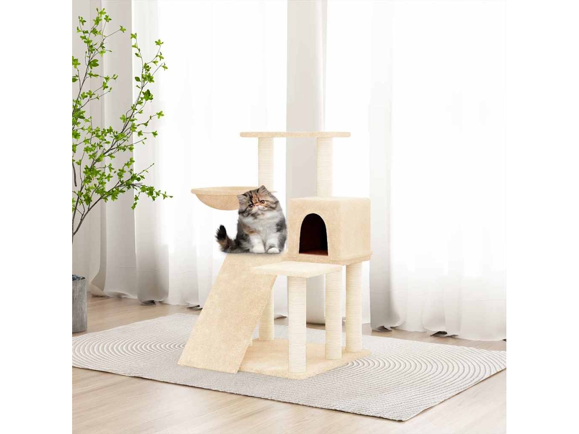 Vidaxl Árvore C/ Postes Arranhadores Sisal 82 Cm Cor Creme