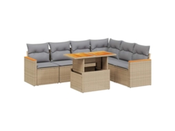 Garden Sofa Set, Garden Sofa Sets Vidaxl Bege Rattan / Vime (n/a)