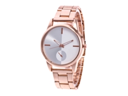 Reloj De Cuarzo Unisex Con Correa De Acero Zhoulianfa Dial Casual Oro Rosa