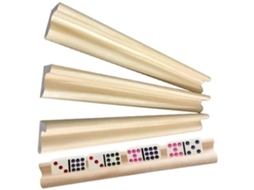 Primerox 4pcs Bandejas de Dominó de Madeira Racks Suportes para Peças de Jogo para Adultos e Crianças