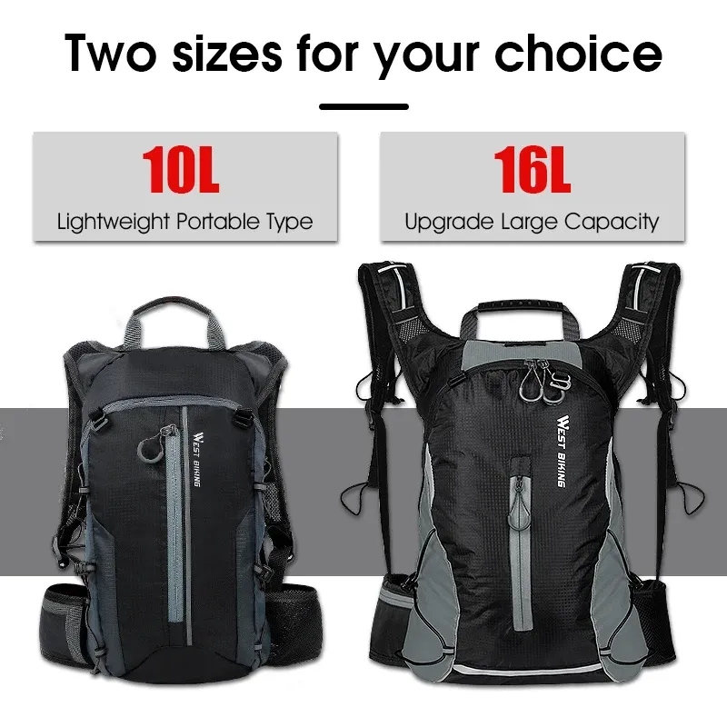 Mochila De Bicicleta Respirável West Biking 10l, À Prova Dágua, Ultraleve, Dobrável, Para Escalada, Viagem E Caminhada Slowmoose